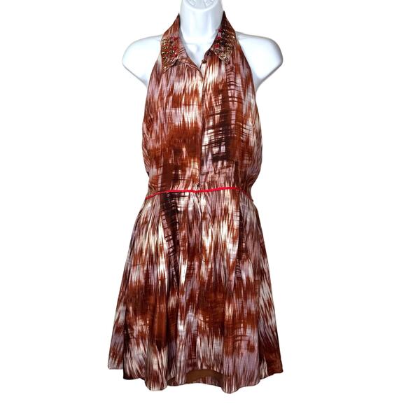 Elizabeth and James Molly Printed Open Back Sleeveless Halter Dress 8 NWOT - Picture 3 of 15
